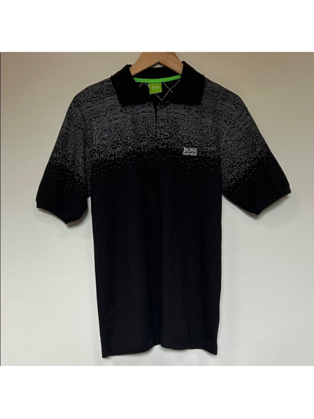 Hugo Boss Black Polo with Speckled Gray Yoke